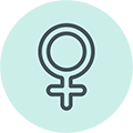 Icon depicting the female symbol