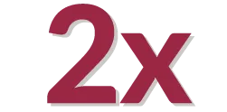 Graphic showing 2X lower risk of unexpected or emergency cardiovascular hospitalization