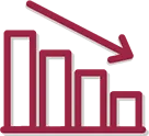 Icon of bar graph trending downwards